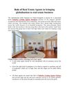 Role of Real Estate Agents in bringing globalization to real estate business