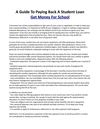 A Guide To Paying Back A Student Loan