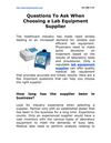 Questions To Ask When Choosing a Lab Equipment Supplier