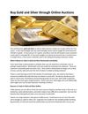 Buy Gold and Silver through Online Auctions