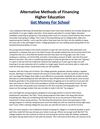 Alternative Methods of Financing Higher Education