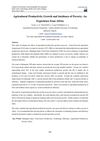 Agricultural Productivity Growth and Incidence of Poverty