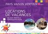 GUIDE LOCATIONS DE VACANCES 2013 - Office de Tourisme Pays Vaison Ventoux