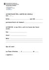 autorització per sortir de l'escola