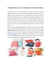 Wholesale Baby Stores- The Best Place To Buy Baby Product