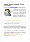 Essential Facebook Marketing Tips For Your Business