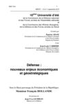 Actes de l'Université d'été de la Défense 2012