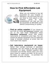 How to Find Affordable Lab Equipment