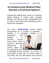 Is Outsourcing Medical Peer Review a Practical Option?