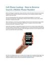 A Reverse Phone Number Search: Finding The Right Agency To Stop Harassing Calls