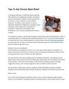 Tips To Get Chronic Back Relief